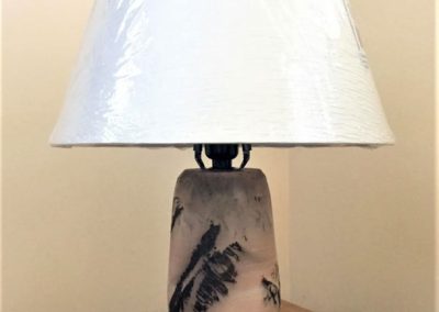 Raku Feather Lamp