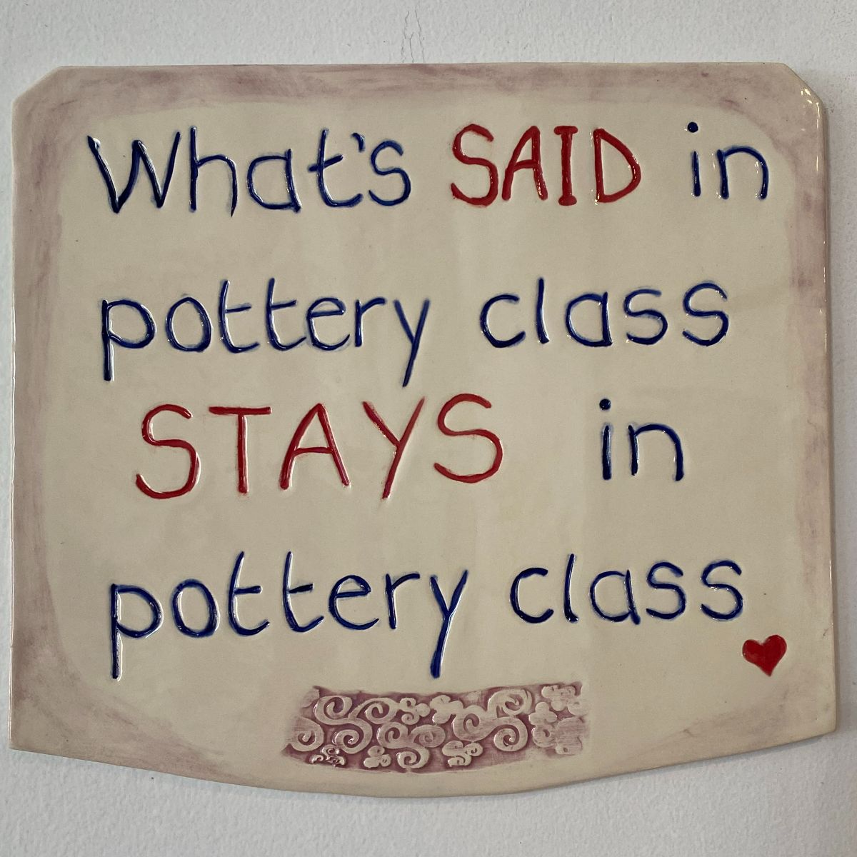 What is said in pottery class
